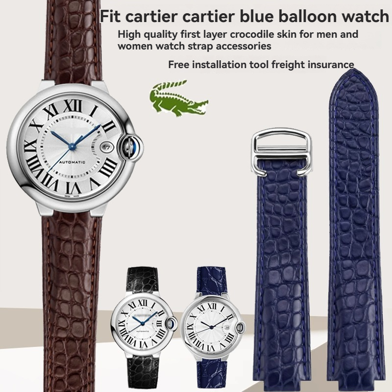 Crocodile leather watch strap  - огляд і ціна Cartier Watch Ballon Bleu