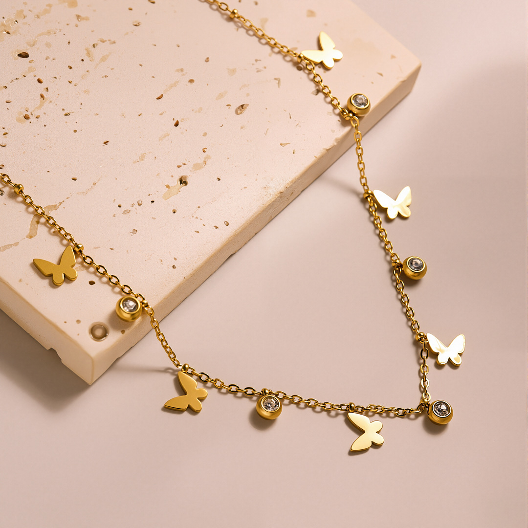 CZ Butterfly Tassel Necklace S - огляд і ціна Butterfly Clasp Deployant